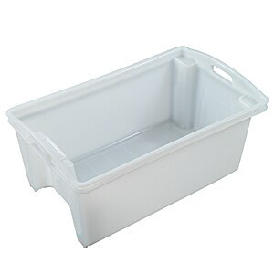 54L Plastic Stack & Nest Container - 711 x 438 x 316mm - White - Ventilated Base
