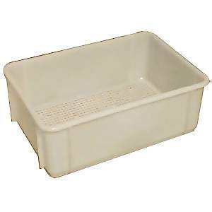 36L Plastic Stacking Container - Mesh Base - 565 x 387 x 203mm - White