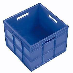 29L Plastic Cube Stacking Bin - 358 x 358 x 292mm - Blue