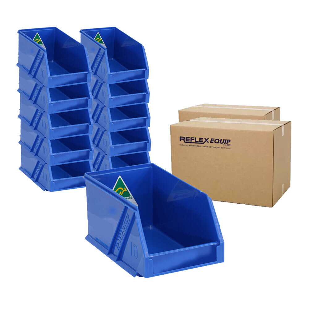 100 Packs - 1L Storage Plastic Nally Micro Bin - 100 x 178 x 85mm - Blue