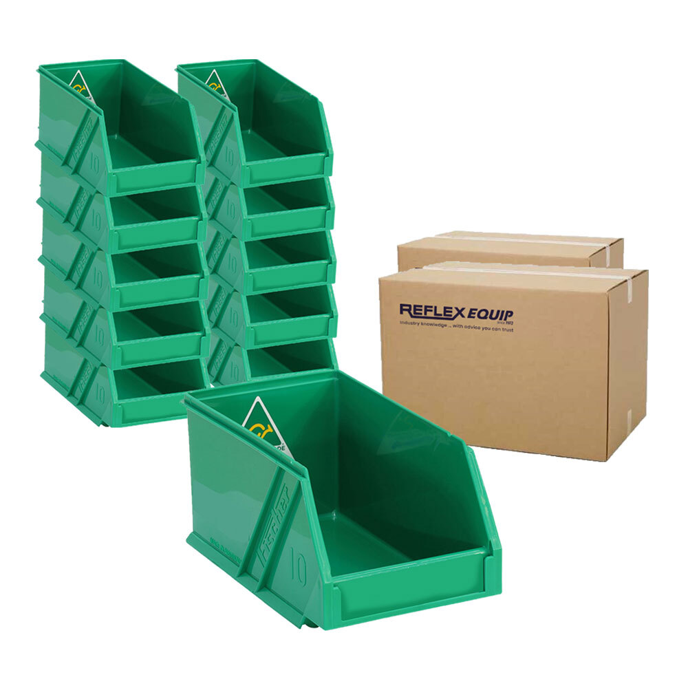 100 Packs - 1L Storage Plastic Nally Micro Bin - 100 x 178 x 85mm - Green