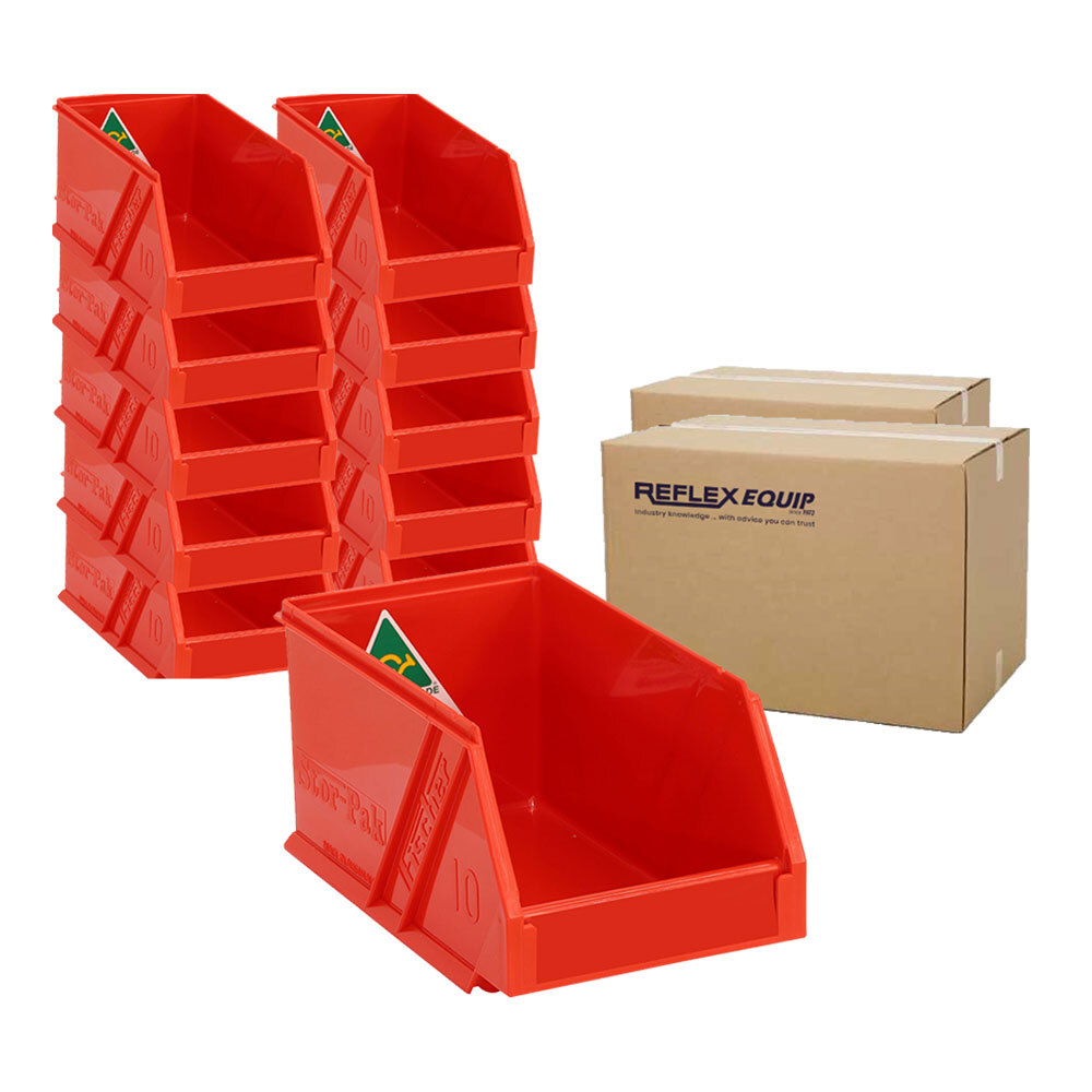 100 Packs - 1L Storage Plastic Nally Micro Bin - 100 x 178 x 85mm - Red