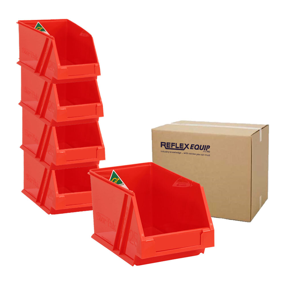 40 Packs - 2.5L Nally Plastic Micro Bin - 135 x 225 x 125mm - Red