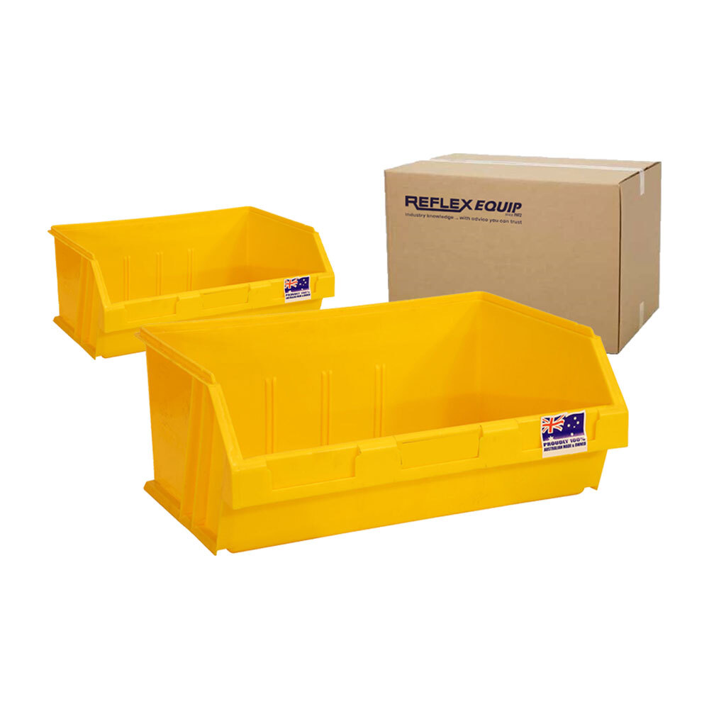 6 Packs - 12L Storage Plastic Nally Micro Bin - 410 x 280 x 165mm - Yellow
