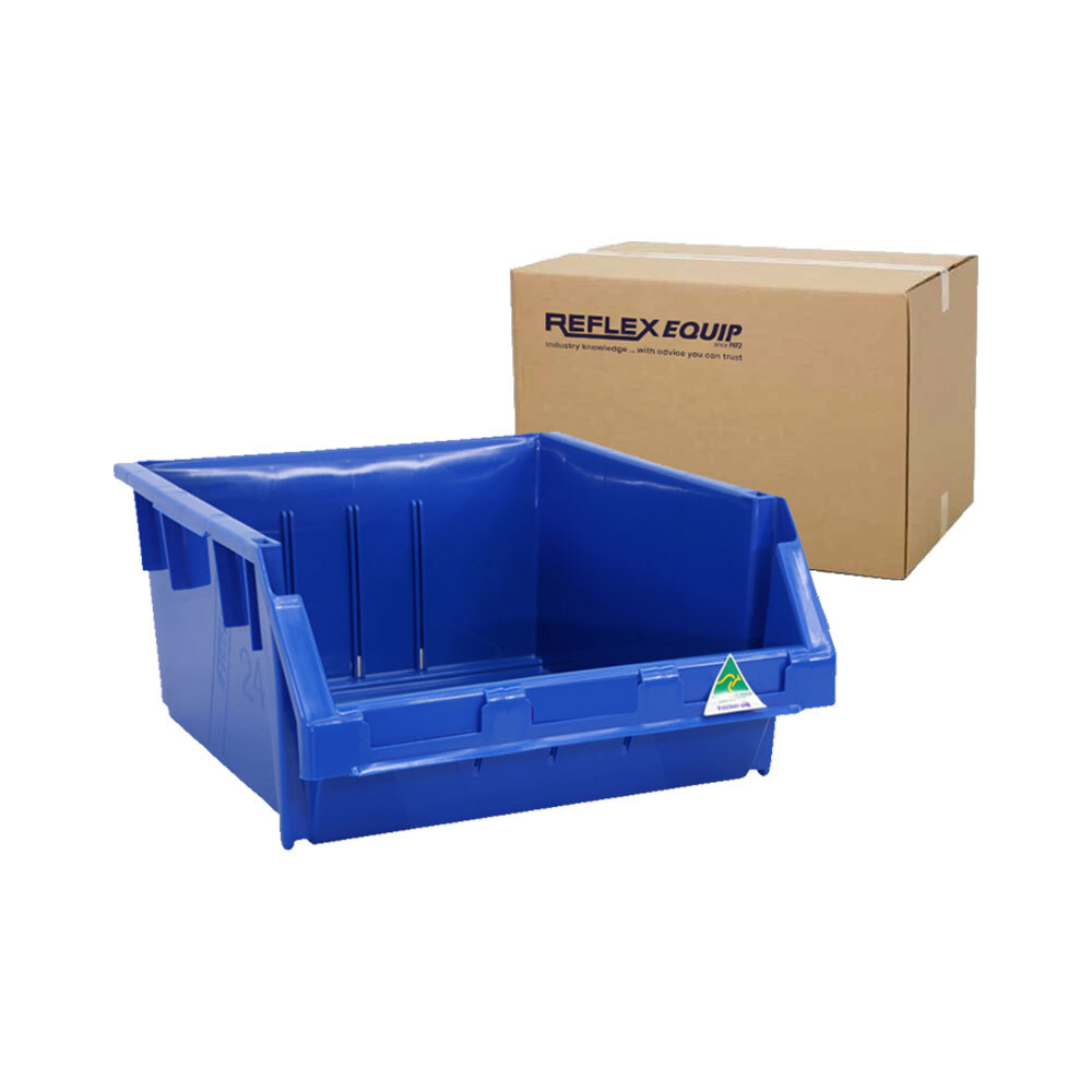 5 Packs - 24L Storage Plastic Nally Micro Bin - 410 x 440 x 210mm - Blue