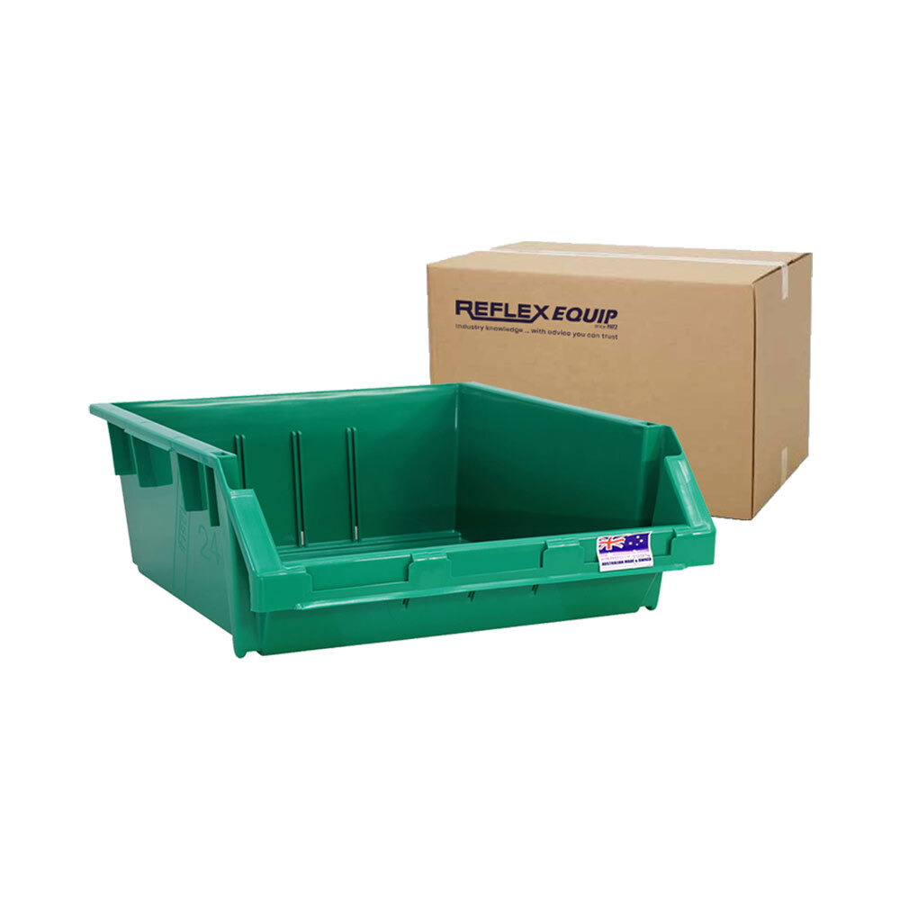 5 Packs - 24L Storage Plastic Nally Micro Bin - 410 x 440 x 210mm - Green