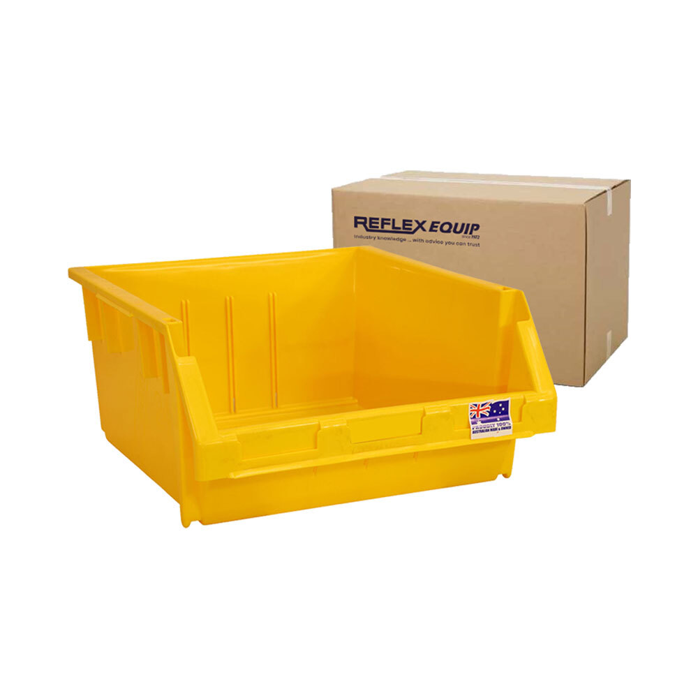 5 Packs - 24L Storage Plastic Nally Micro Bin - 410 x 440 x 210mm - Yellow