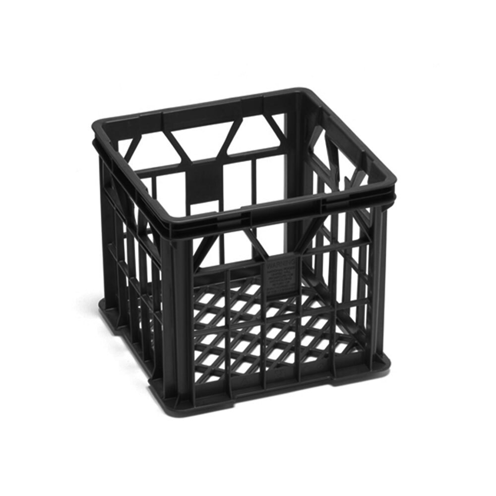 Plastic Stacking Milk Crate - 362 x 362 x 323mm - Black