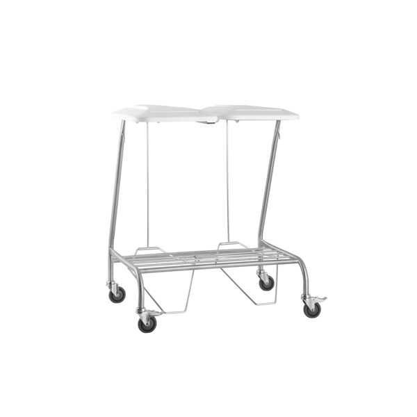 Stainless Steel Linen Skip-Double With Foot Operated Lid