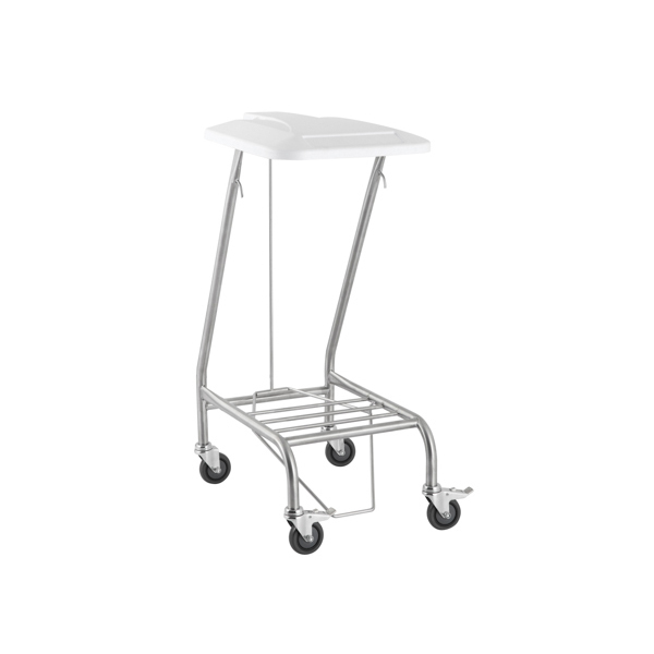 Stainless Steel Linen Skip-Single  With Foot Operated Lid