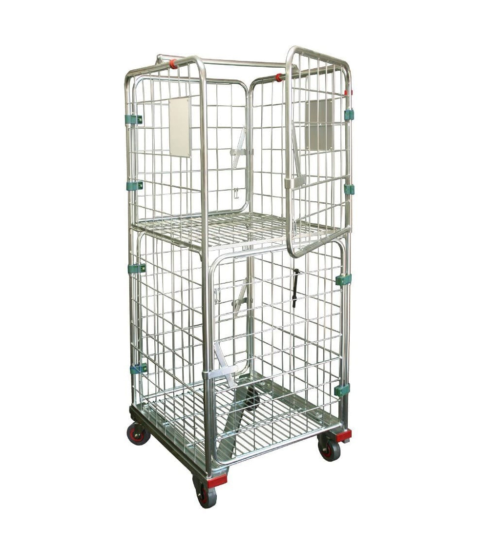 500kg Rated Trolley Roll Cage Stock Trolley with Brake
