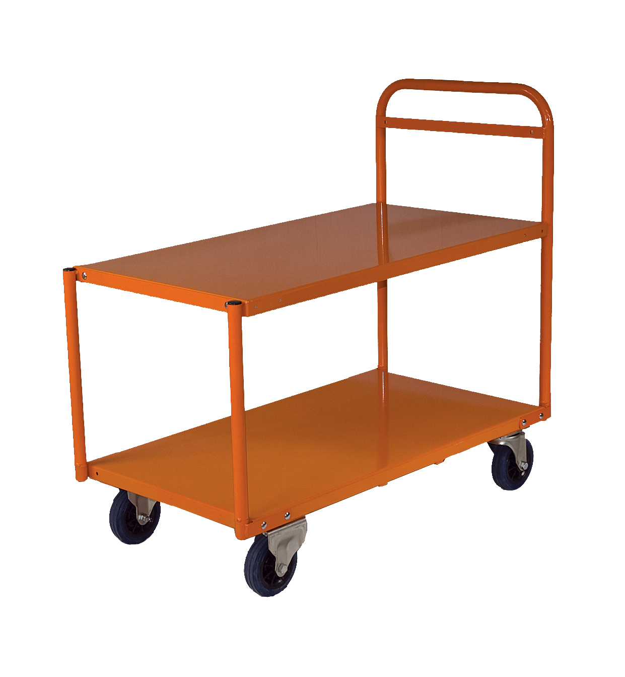 200kg Rated Steel 2 Tier Platform Trolley Medium - 1110 x 510mm - Orange 