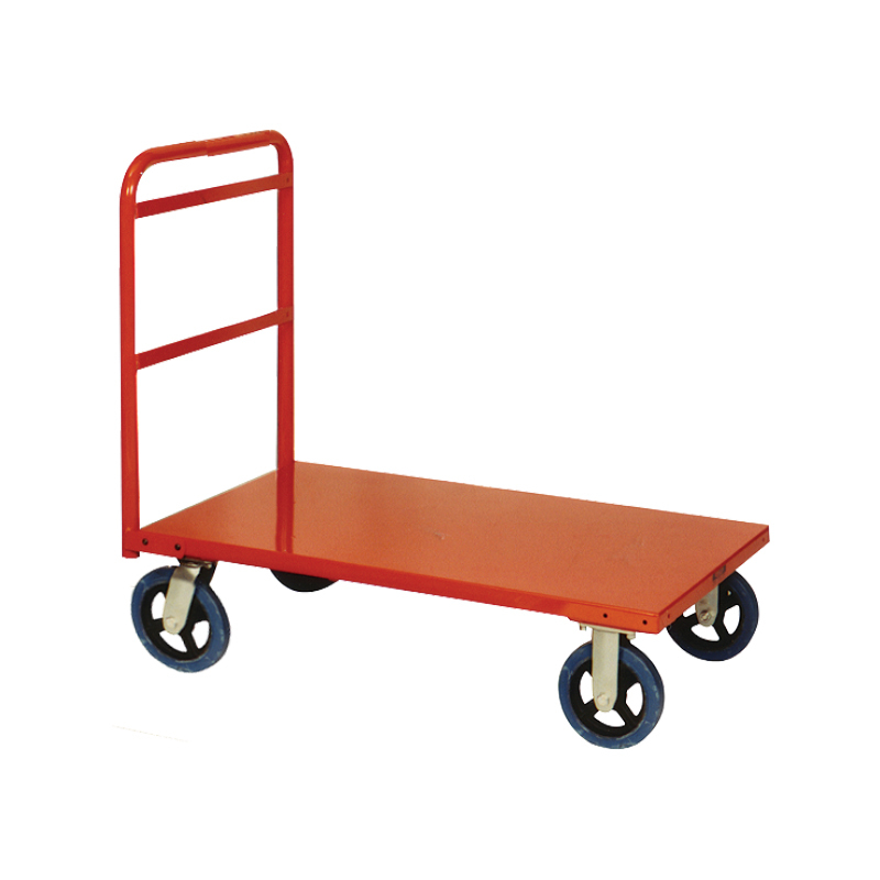 450kg Rated Steel Heavy Duty Platform Trolley - 1 Handle 4 Wheel - 1110 x 510 x 1040mm - Orange 