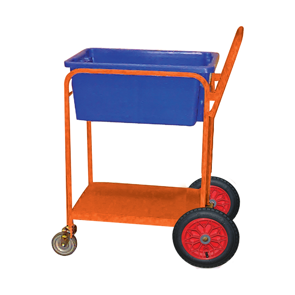 Order Picking Trolley Buggy - Push Handle - Orange (Bins not included) 