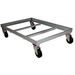 Steel Angle Framed Mobile Dolly For REM322 Plastic Bin - Galvanised - 910 x 607 x 266mm
