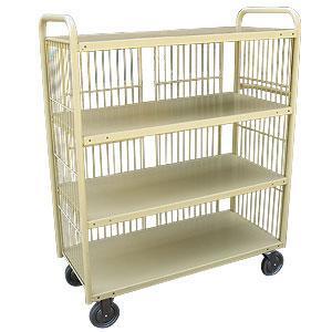 4 Tier Laundry Linen Trolley for Hospitals Hotels - 1110 x 510mm - Beige 