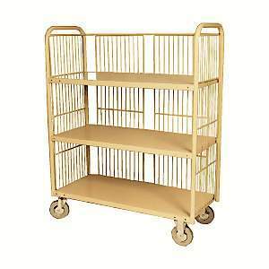 3 Tier Laundry Linen Trolley for Hospitals Hotels - 1110 x 510mm - Beige 