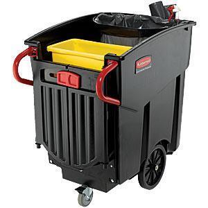 454L Heavy Duty Mobile Waste Collector Bin - Industrial - 181kg Rated Capacity - Black
