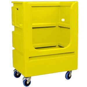 200kg Rated Laundry Linen Trolley Polyethylene - 1050 X 710 X 1500mm - Yellow