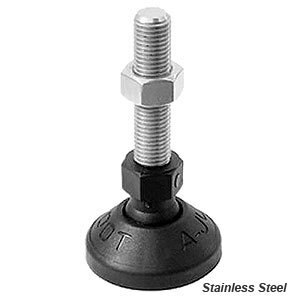 350kg Rated Industrial Adjustable Pedestal Foot - 40mm diameter x 80mm high x M8 Stainless