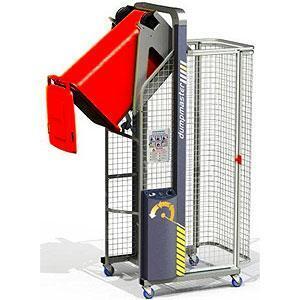 250kg Rated Wheelie Bin Lifter Tipper - 1830mm Tip Height-12V Battery/240V Single Phase