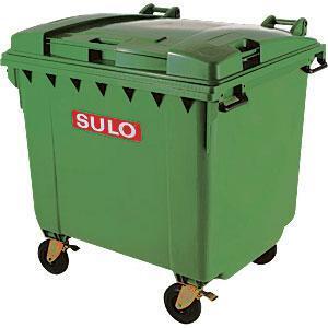 1100L Mobile Waste Bin Container - Flat Lid - 440kg Rated Capacity
