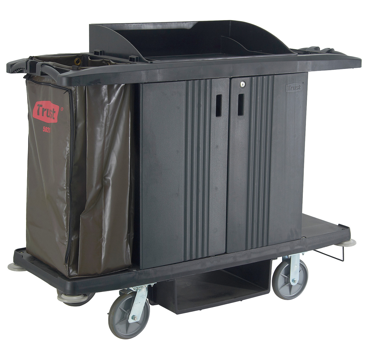 GRANDMAID Executive Housekeeping Cart with Door - Black