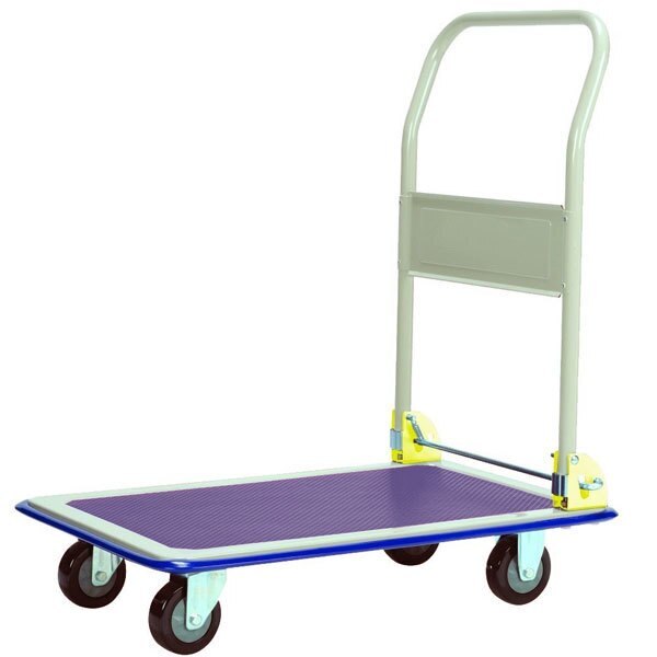 220kg Rated Platform Trolley With Folding Handle - Vinyl Top - 745 x 485mm