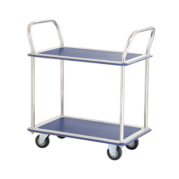 220kg Rated 2 Tier Trolley - Vinyl Top - 785 x 485mm - Chrome