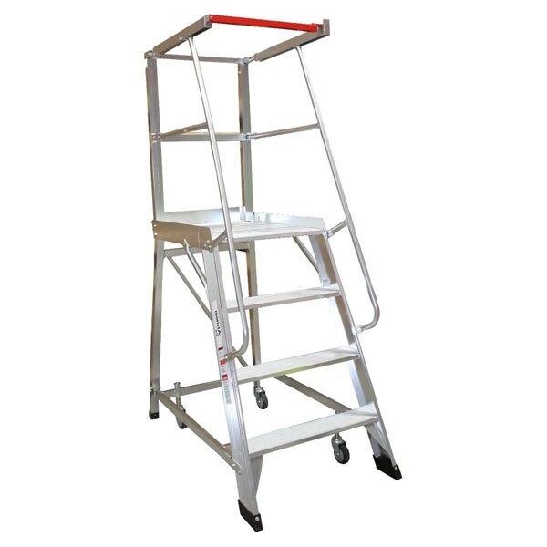 4 Steps Monstar Ladder 150kg Rated Order Picker Aluminium Ladder - 1.1m 