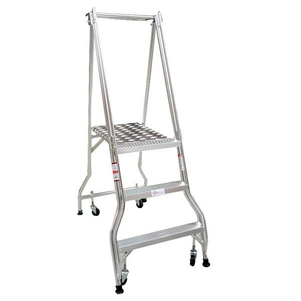 3 Steps Monstar Ladder 150kg Rated Platform Aluminium Ladder Heavy Duty - 0.8m