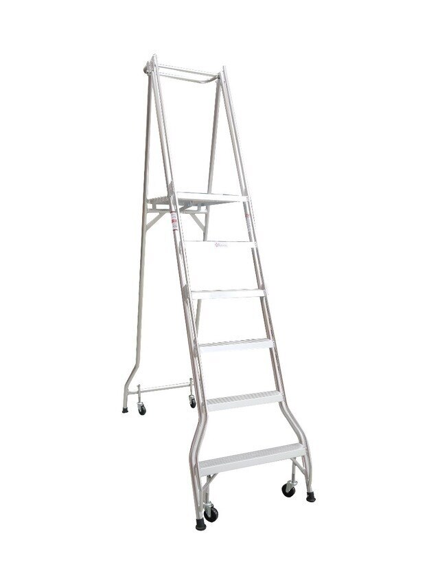 6 Steps Monstar Ladder 150kg Rated Platform Aluminium Ladder Heavy Duty - 1.7m