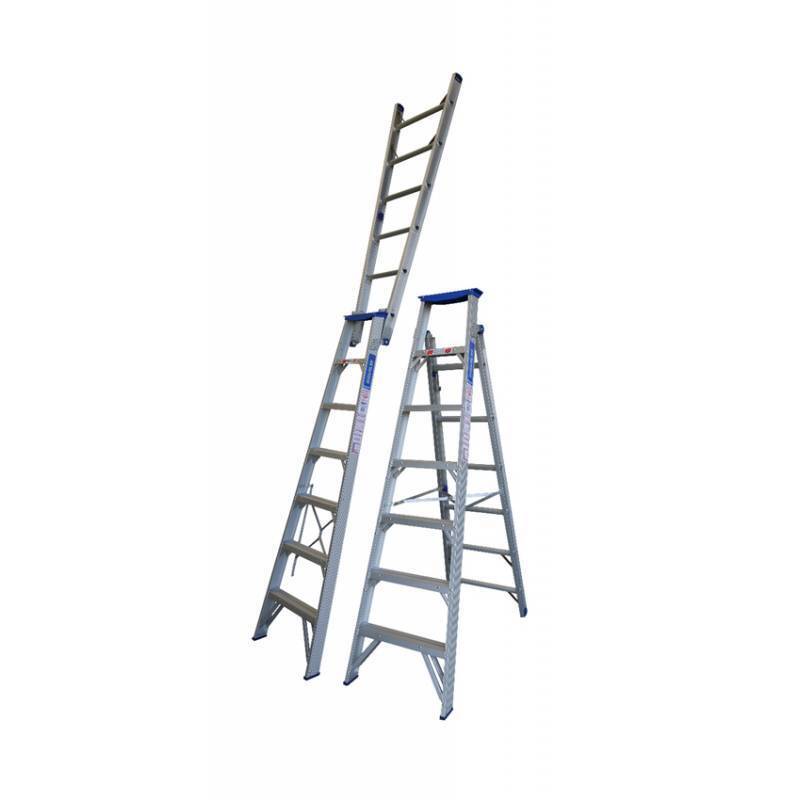 Indalex 7 Steps 150kg Rated ALuminium Dual Purpose Ladder - 2.1m