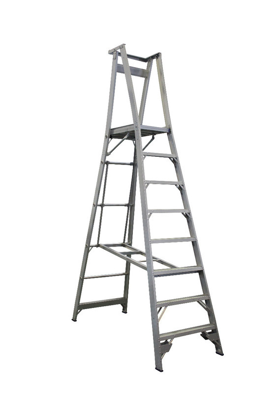 Indalex 8 Steps 150kg Rated Aluminium Platform Ladder - 2.4m