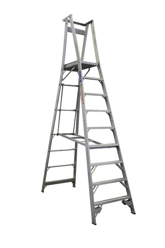 Indalex 9 Steps 150kg Rated Aluminium Platform Ladder - 2.7m