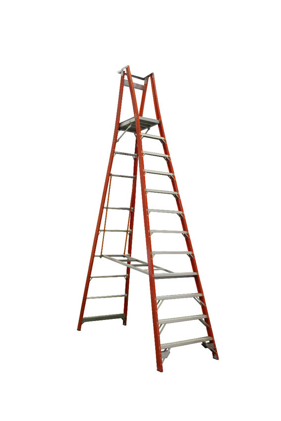Indalex 12 Steps Pro Fibreglass Platform Ladder - 150kg Rated - 3.6m