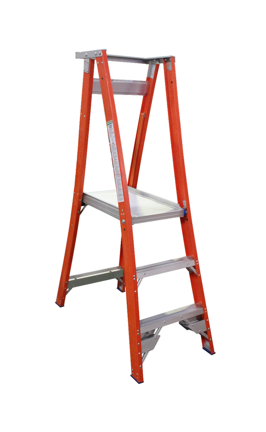 Indalex 3 Steps Pro Fibreglass Platform Ladder - 150kg Rated - 0.9m