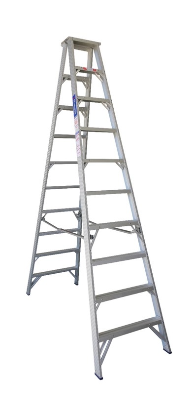 Indalex 10 Steps Pro Aluminium Double Sided Step Ladder - 3m - 180kg Rated