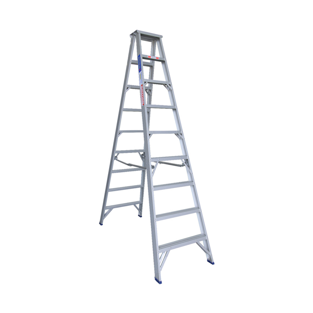 Indalex 9 Steps Pro Aluminium Double Sided Step Ladder - 2.7m - 180kg Rated