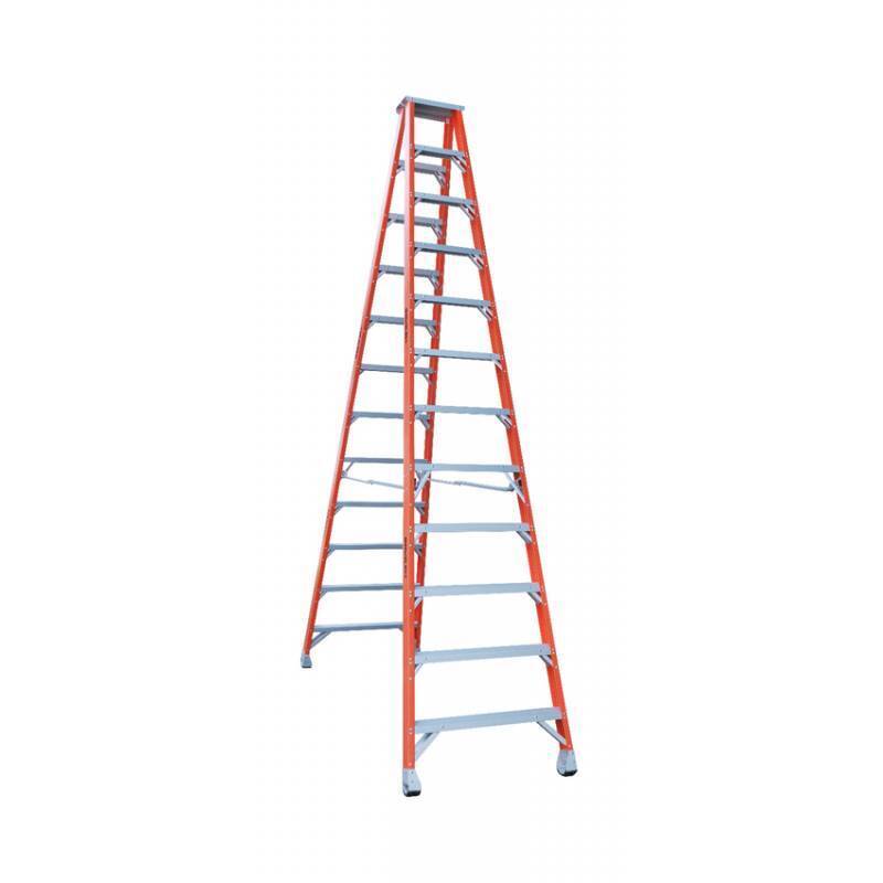 Indalex 12 Steps Pro Fiberglass Double Sided Step Ladder - 3.7m - 150kg Rated