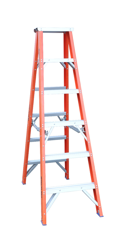 Indalex 6 Steps Pro Fiberglass Double Sided Step Ladder - 1.8m - 180kg Rated