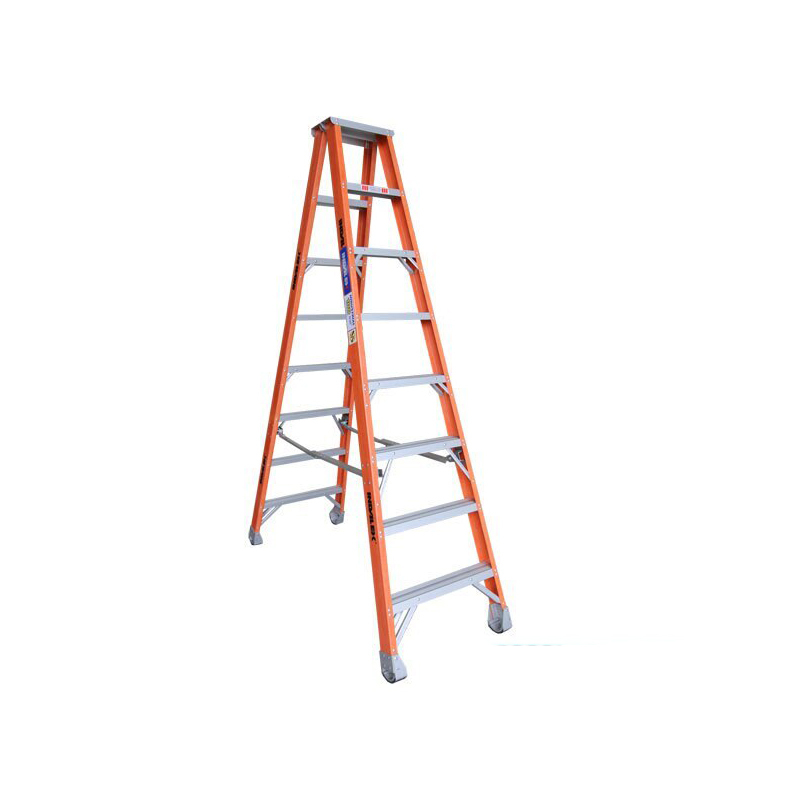 Indalex 8 Steps Pro Fiberglass Double Sided Step Ladder - 2.4m - 180kg Rated