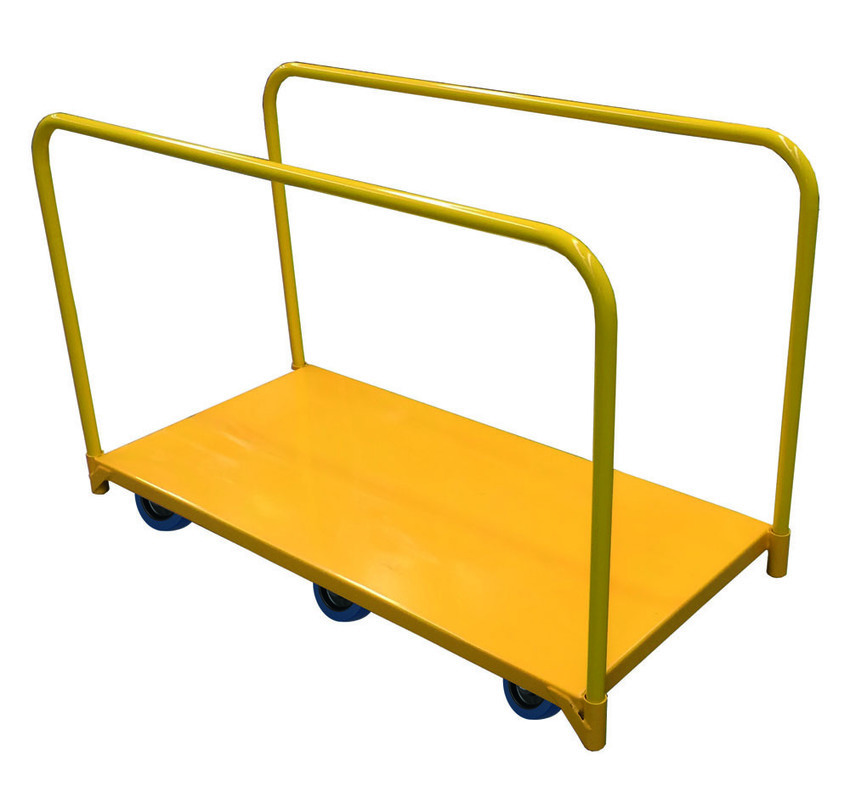 660KG Rated Platform Trolley With Removable Handle - Yellow - Panel Cart