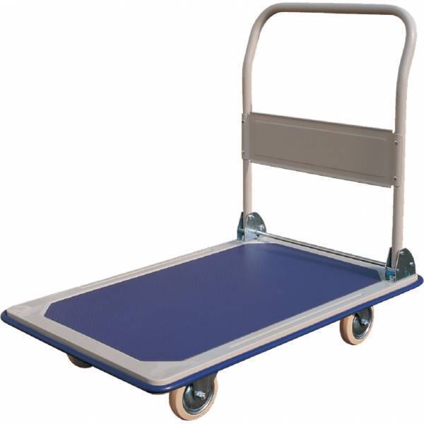 250kg Rated Platform Trolley With Folding Handle - Vinyl Top - 890 x 600mm
