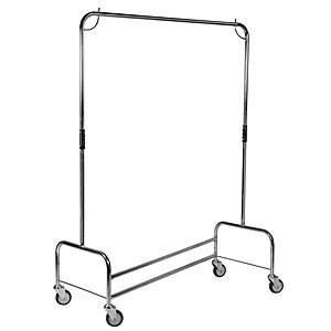 150kg Rated Garment Rail Trolley - Stainless Steel