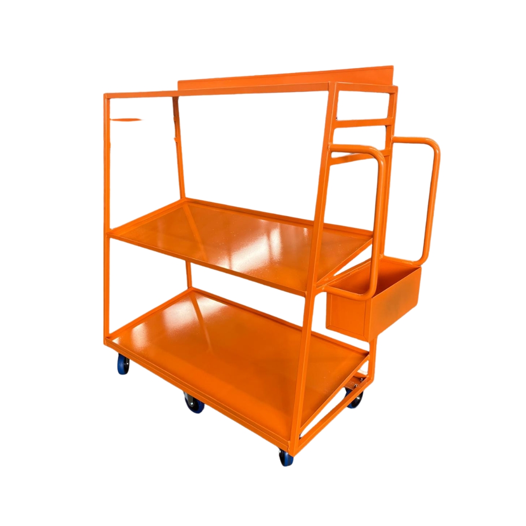 Custom orange trolley manufactured by Reflex Equip
