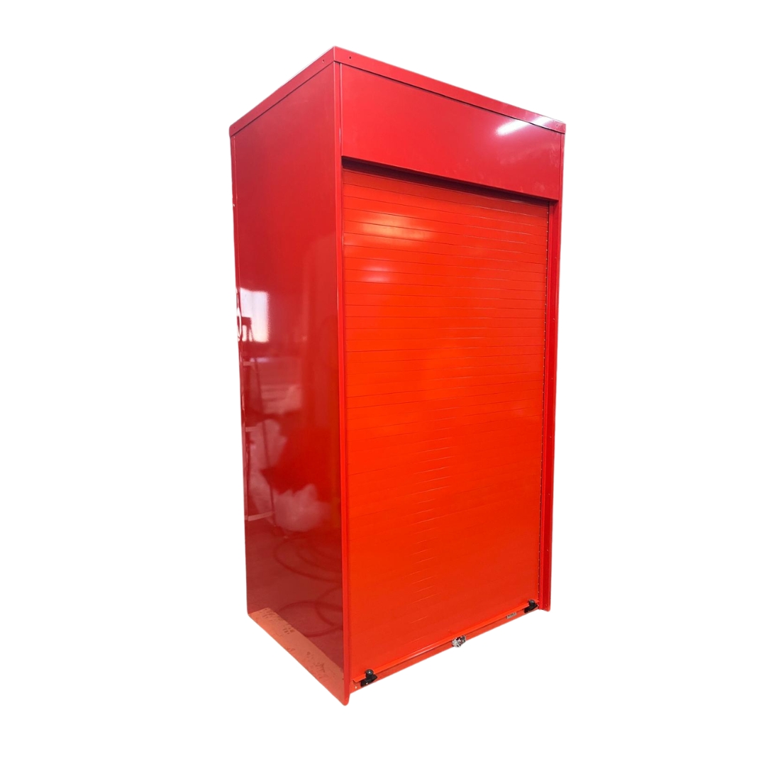 Custom red industrial storage solution by Reflex Equip