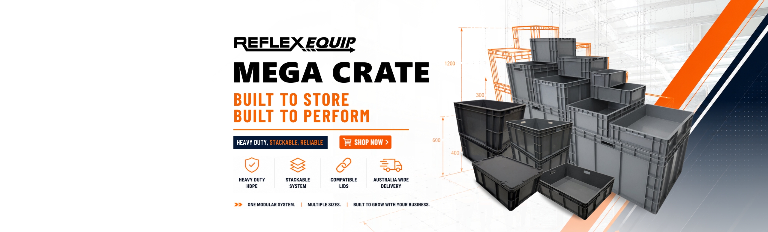 Reflex Equip MegaCrate stackable crates