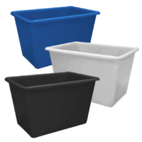 500L Plastic Rectangular Bin Rotomould Tank Container - Tapered - 1100 x 720 x 740mm