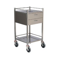Stainless Steel Dressing Clinicart Trolley Instrument - 2 Drawer - 900 x 490mm